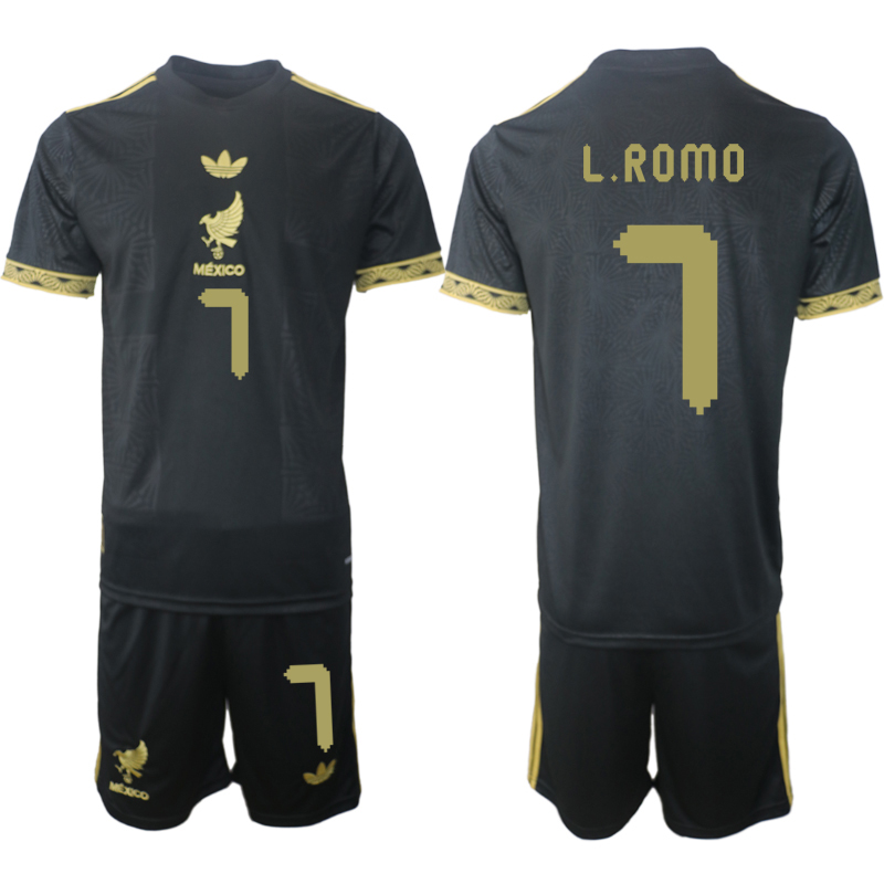 Men 2025-2026 National Team Season Mexico Black #7 Soccer Jersey